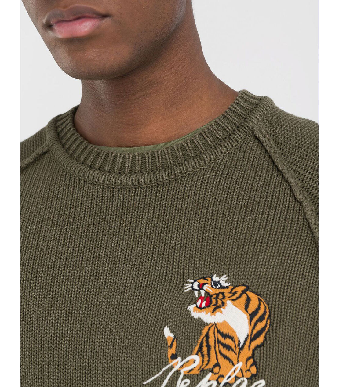 タイガーシリーズ ガーメントダイコットンウォッシュセーター 詳細画像 アーミーグリーン 4